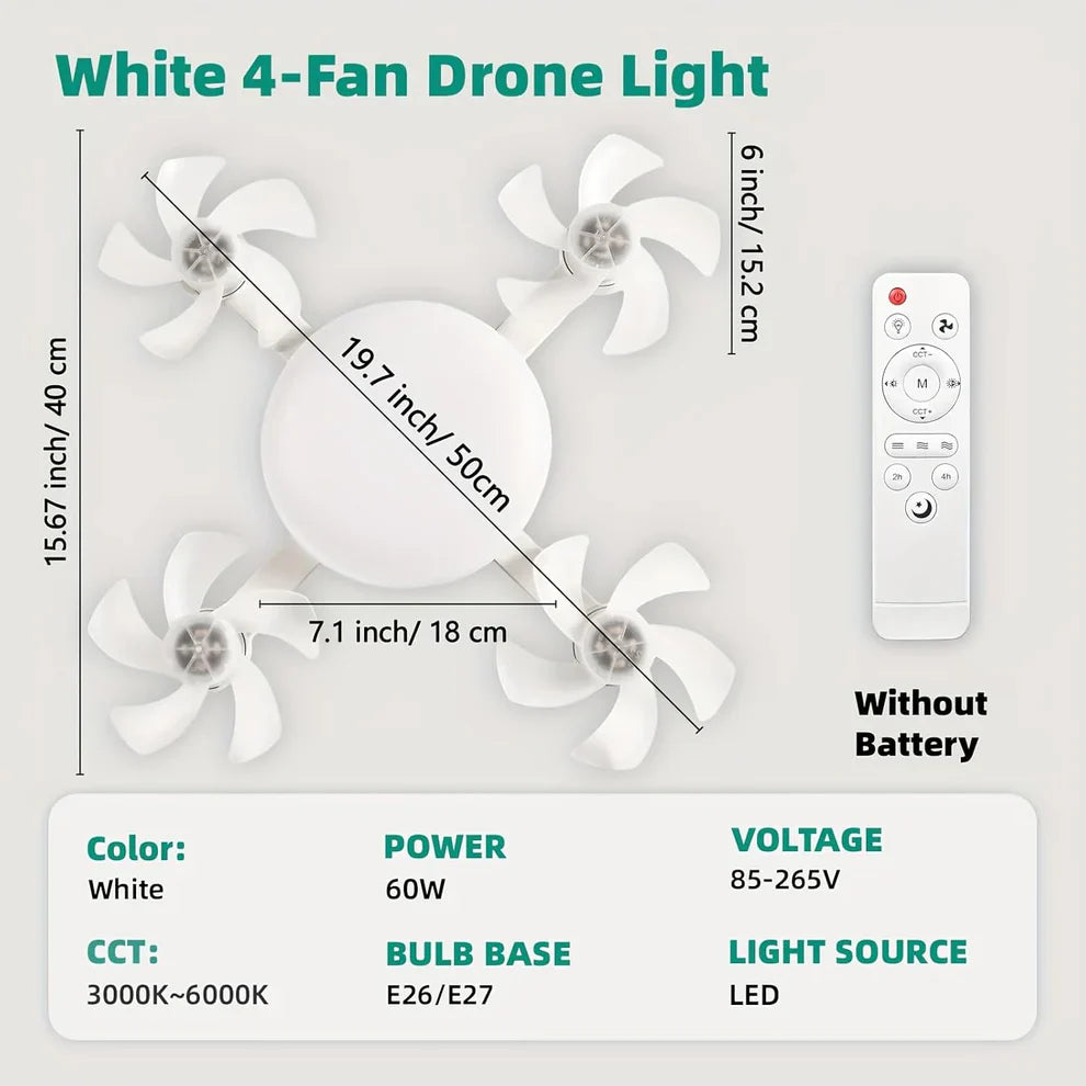Socket Fan Light with Remote Control