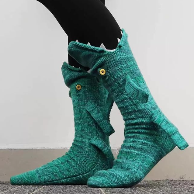CALCETINES DE PUNTO CON COCODRILOS